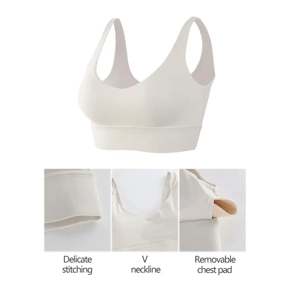 Dazzling Top Women Bra Nylon White Top Breathable Sports Bra For Women Gym Corset Bralette Removable Chest Pad 6 Colors